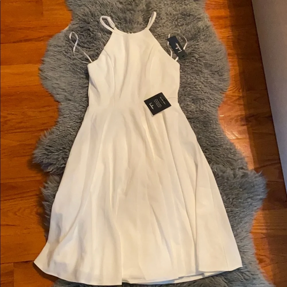 ✨ NWT! Lulu’s White Party Dress - Picture 1 of 5
